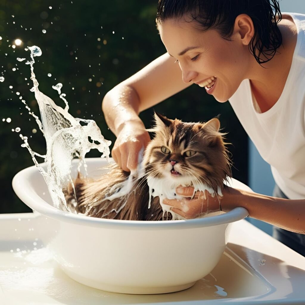 Cómo bañar a un gato sin estrés
